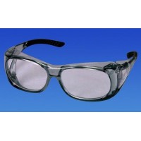  Versi Overshields Lightly Grey Frame w/Black Tips, Clear Lens